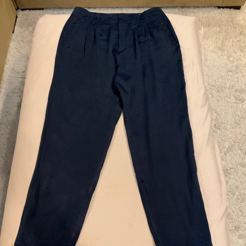 Gap Blue 10 Y2K Satin Drapey Pants Minimalist Normcore Scandi Date Officecore